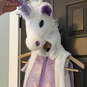 Plush Unicorn Costume for Kids - White and Purple
